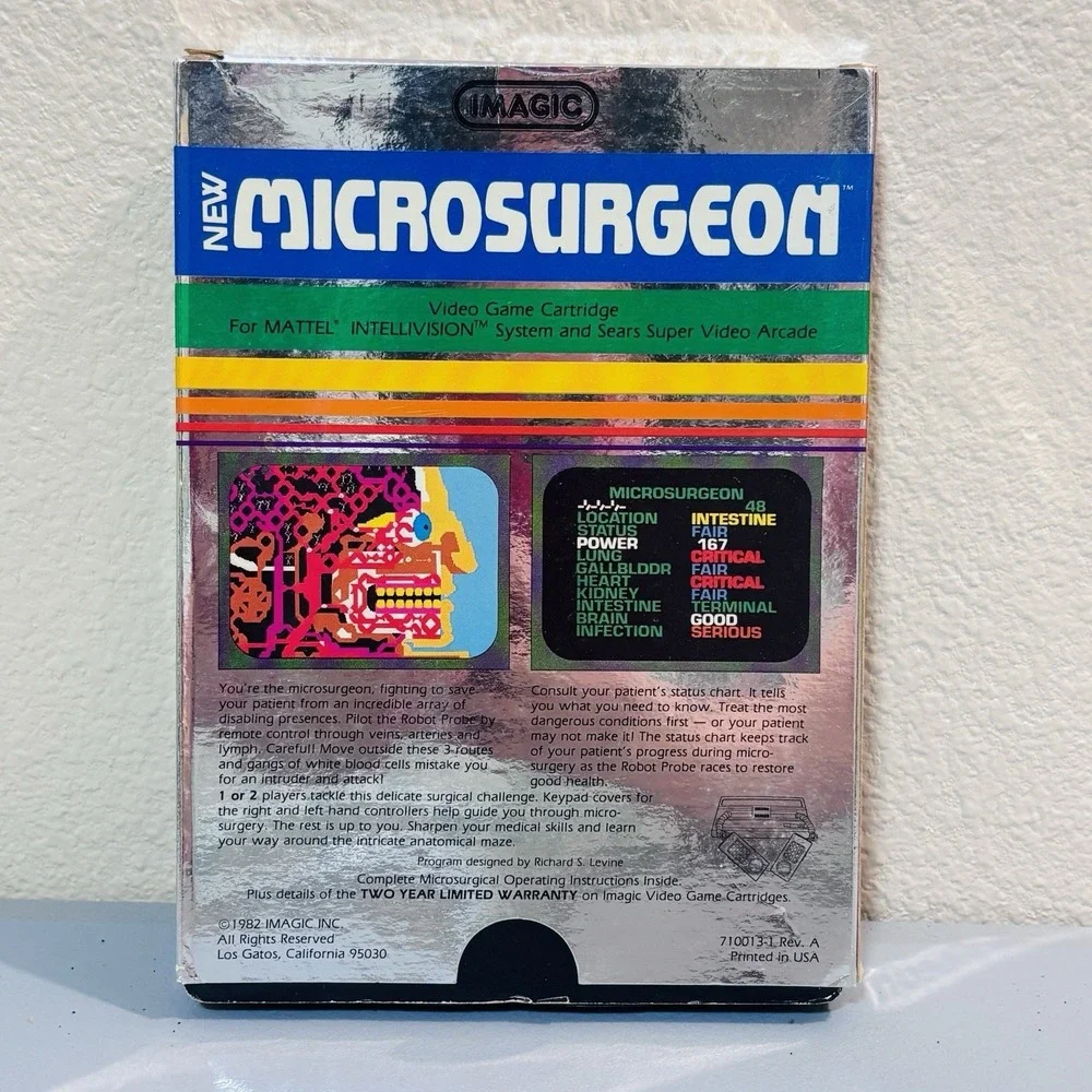 Vintage Intellivision Imagic Microsurgeon Very Rare New In Original Seal